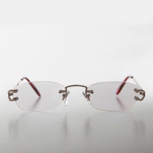 Rimless Lightweight Purple Silver Sunglass Reader - Zulu