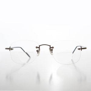 Rimless Black Bifocal Reading Glasses - Glassy