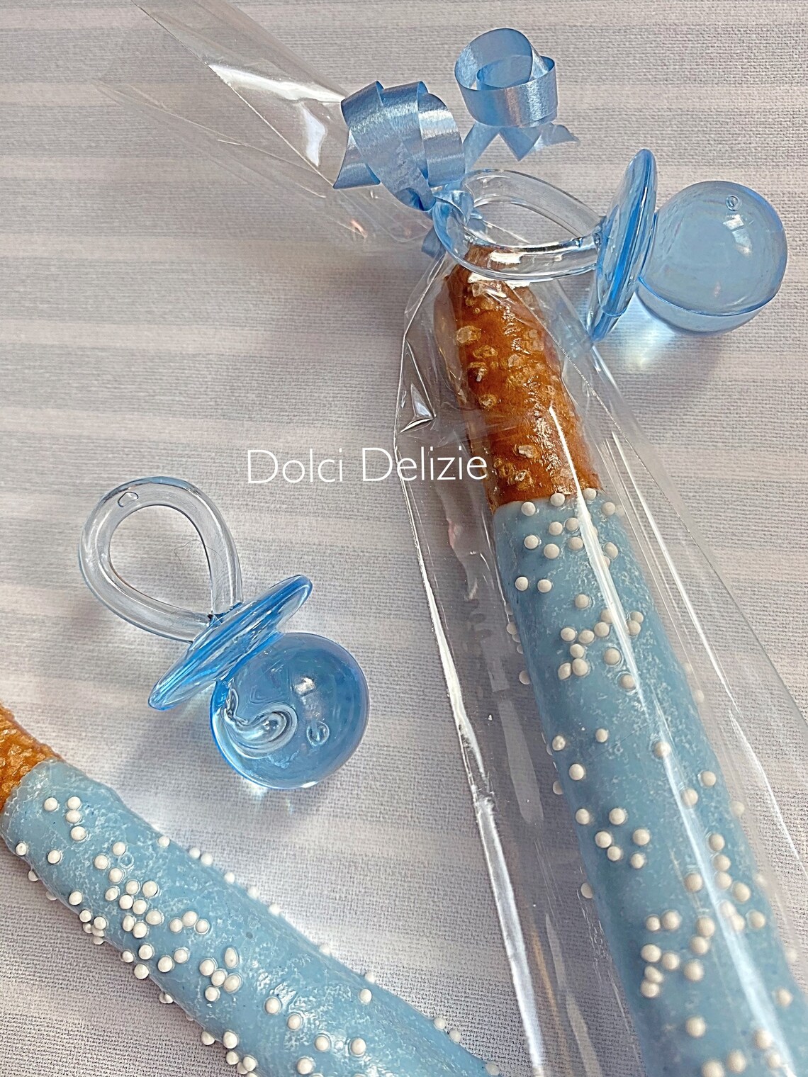 Blue Chocolate Dipped Pretzels with Pacifier Baby Boy Shower Etsy