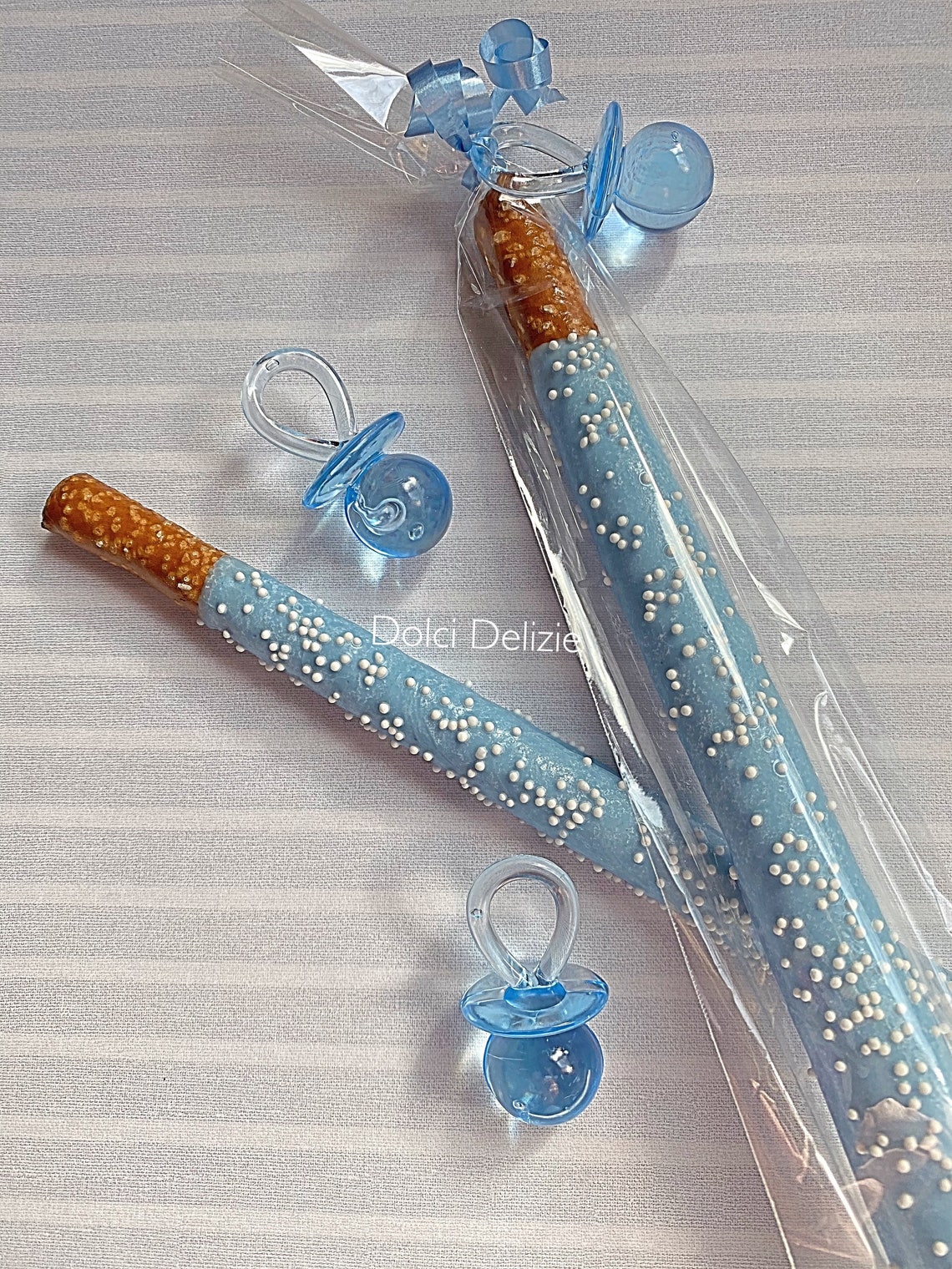 Blue Chocolate Dipped Pretzels with Pacifier Baby Boy Shower Etsy