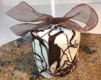 Chocolate Covered Marshmallows, White Dark Marshmallow Pop, Birthday Party Favors, Jumbo Marshmallow Pops,