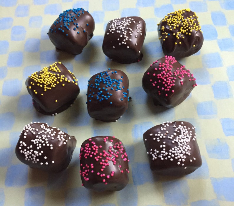 48 Piece Mini Marshmallow Bites Chocolate Covered Dipped Etsy