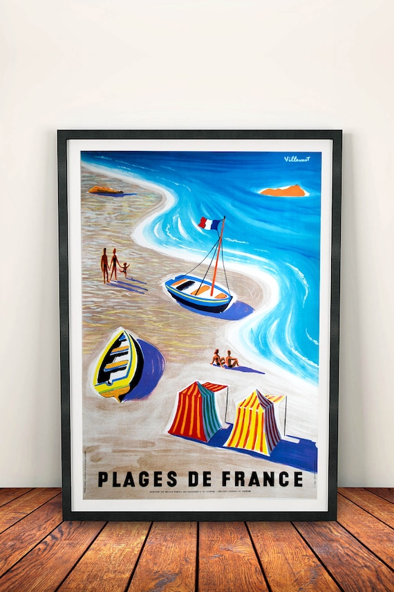 CARIBBEAN TRAVEL VINTAGE Villemot A1 SIZE PRINT CANVAS