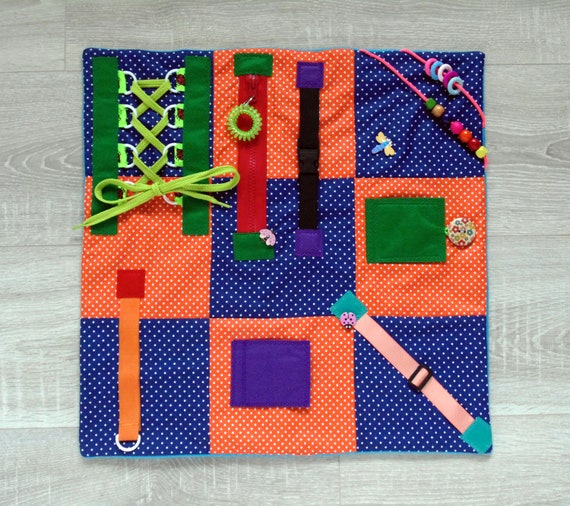 Fidget blanket for autism Baby sensory blanket Activity quilt blanket