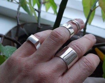 Silver rings made to size: cigar, flat band, spiral and signet ring... you choose!