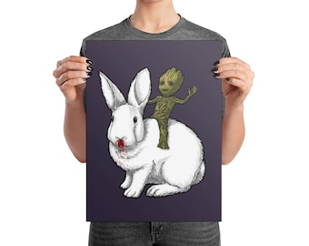 Dynamite Groot Riding Rabbit poster