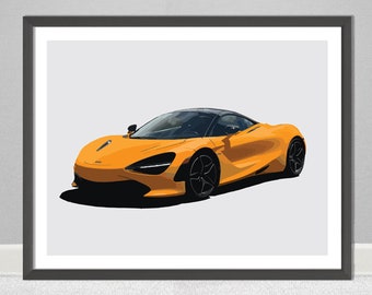 MCLAREN 720S MSO COUPE DUBAI AE100 Poster Print Art A0 A1 A2 A3 CAR POSTER