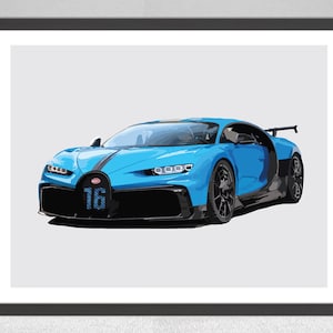Bugatti Chiron Car Art Poster Print
