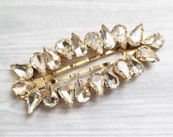 Crystal Gem Hair Clip | Bridal Hair Accessory | Hair Jewelry | Teardrop Gem Barrette