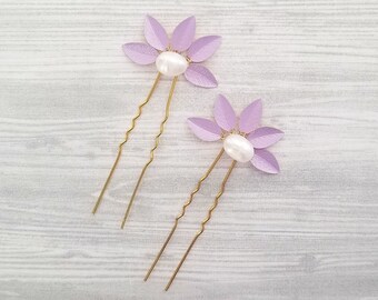 Lavender Leaf Hair Pin (Set of 2) | Bridal Hair Adornment | Floral Hair Accessory | Wedding Hair Pins