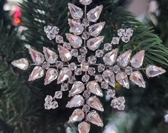 Swarovski Crystal 2002 Snowflake Ornament, Vintage Christmas