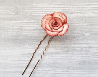 Floral Hair Pin | Rose Headpiece | Wedding Hair Accessory | Hair Adornment | Bridal Hair Pin