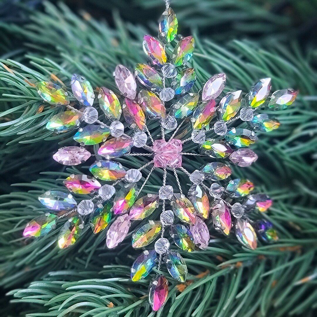 Snowflake Ornament Beaded Ornament Wall Hanging Tree Ornament Holiday