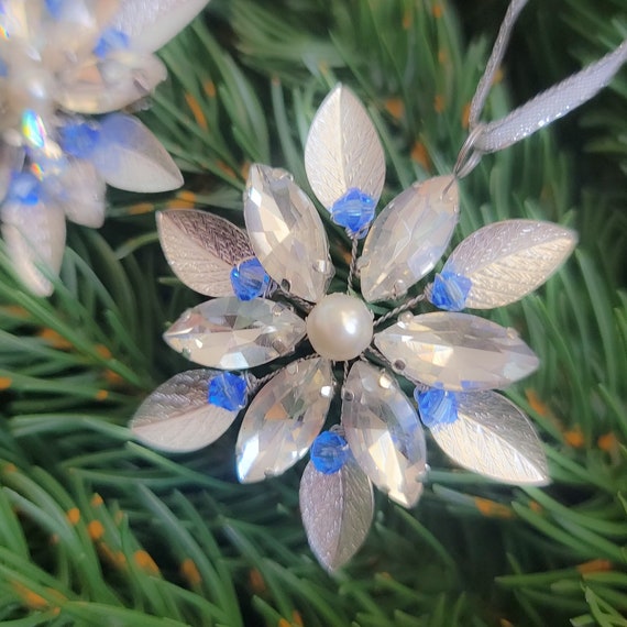 Mini Swarovski Snowflake Ornaments, Crystal Tree Ornament Swarovski Snowflake  Ornament Snowflake Tree Ornament Beaded Snowflake Ornament 