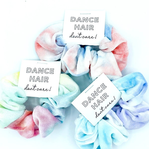 Dance Hair Don't Care Scrunchies, Tie Dye Scrunchies, Dance Team Gift