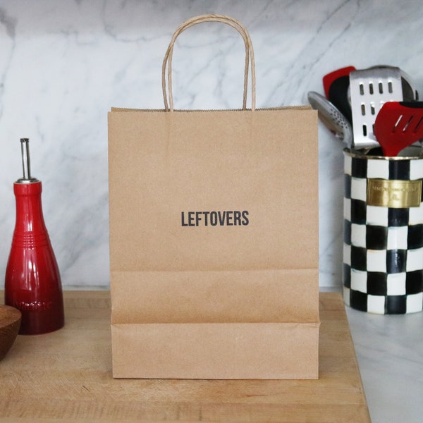 Leftovers Bag, Thanksgiving Leftovers Bag, To Go Bag, Leftovers Paper Bag