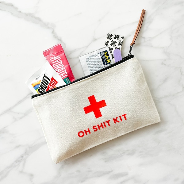 First Aid Kit Bag, First Aid Travel Bag, First Aid Pouch, First Aid Kit for Car, Purse First Aid Kit, Hangover Kit, Oh Shit Kit