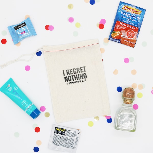 I Regret Nothing Hangover Kit, Wedding Hangover Recovery Kit, Bachelorette Hangover Kit