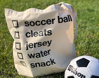 Soccer Checklist Tote Bag / Soccer Bag / Kids Soccer Bag / Soccer Practice Bag