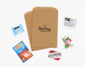 Wedding Survival Kit, Paper Bag Hangover Kit, Wedding Hangover Kit, Wedding Hangover Recovery Kit