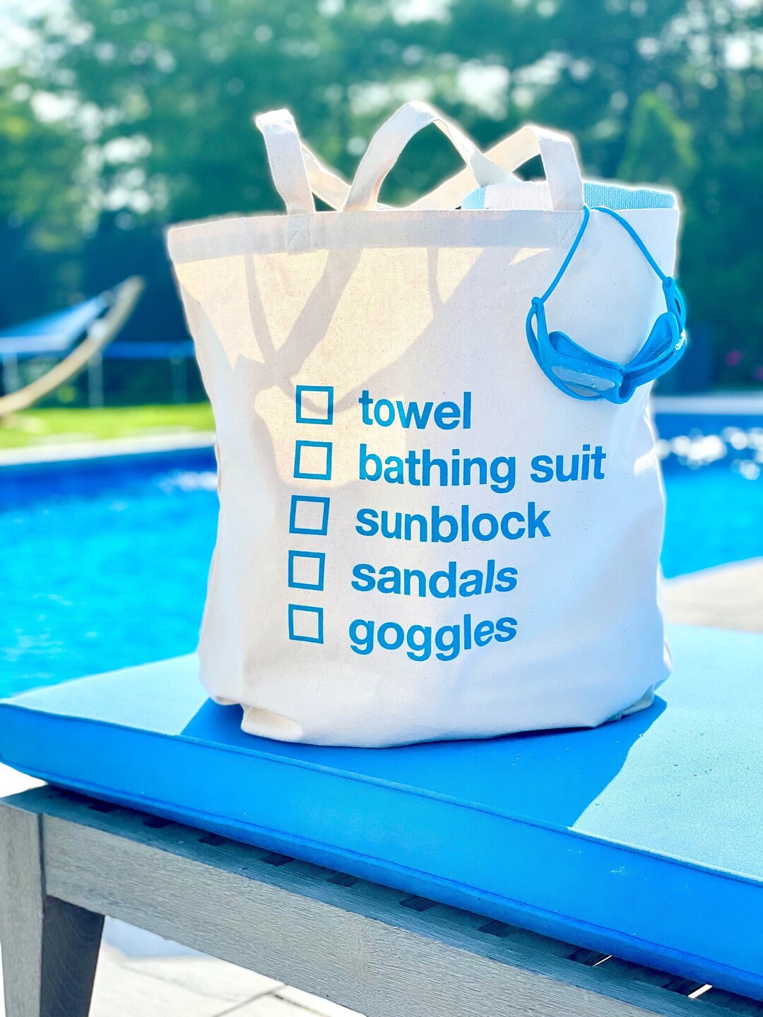 Swim Checklist Tote Bag, Swim Bag, Swim Bag for Kids, Pool Bag, Beach ...