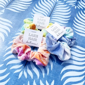 Lake Hair Don't Care Scrunchies, Tie Dye Scrunchies, Bridal Party Favor, Bachelorette Party Favor, Hair Tie Favor