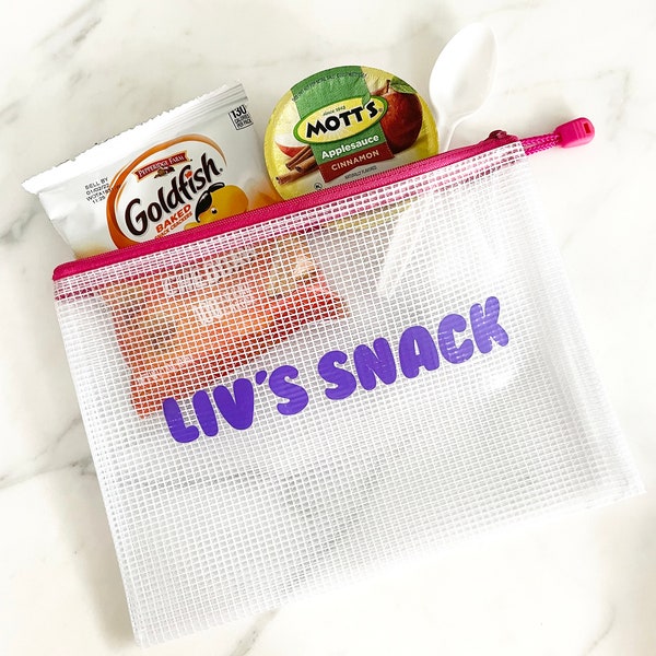 Kid's Snack Pouch, Kid's Snack Bag, Personalized Snack Bag