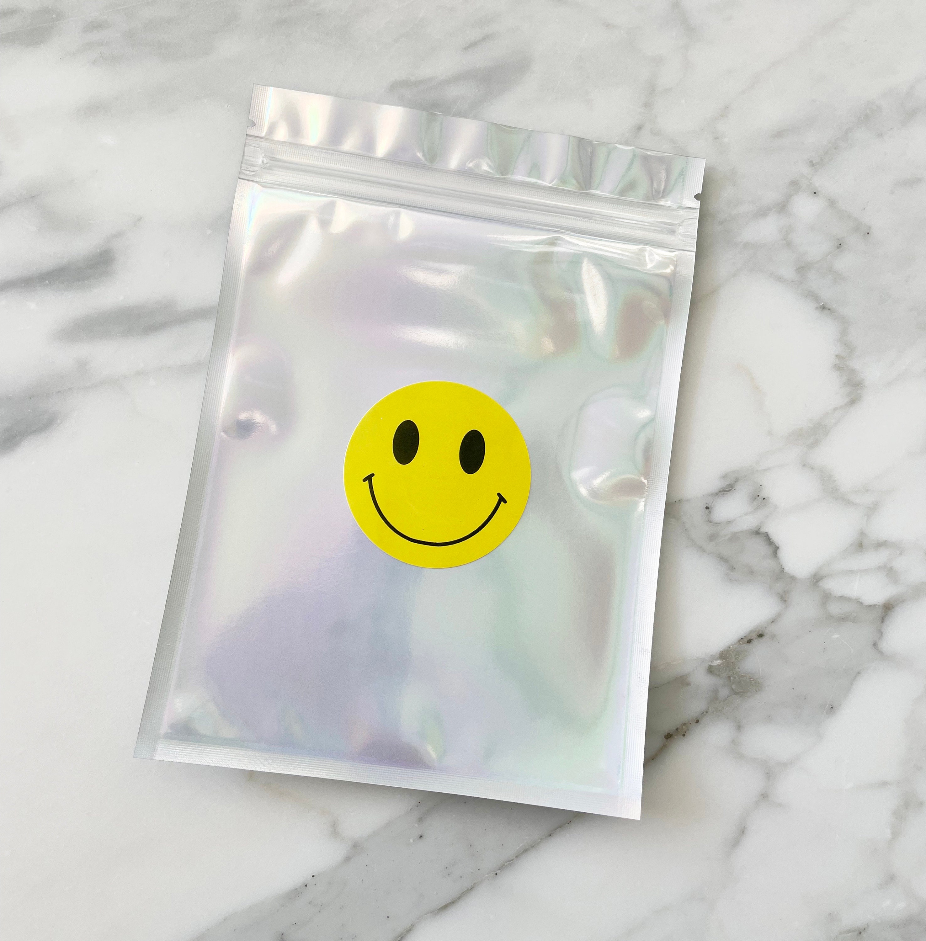Smiley Face Treat Party Loot Bags 8 ct Red Yellow Metallic