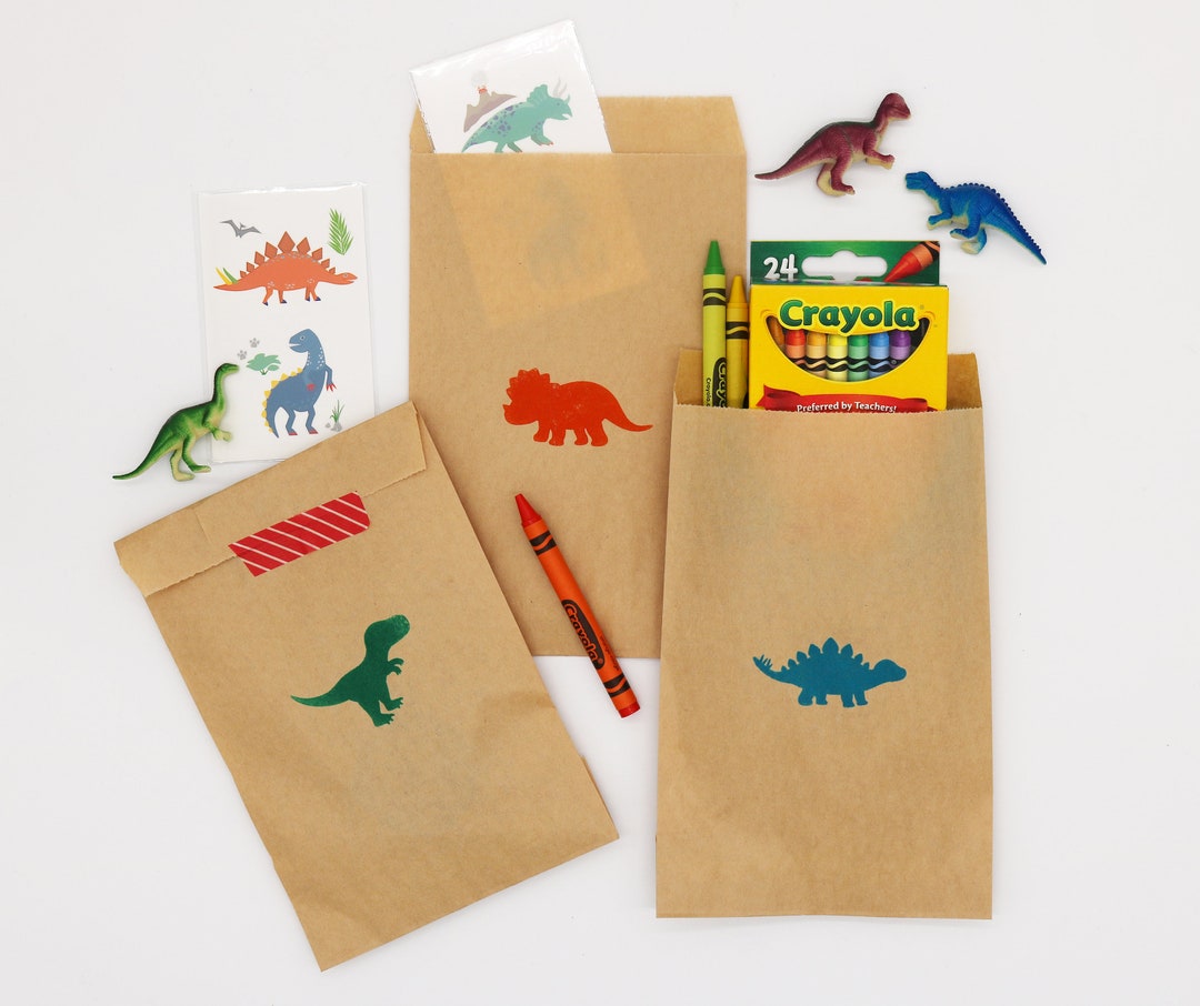 Dinosaur Party Favor Bag, Dinosaur Goodie Bag, Dinosaur Birthday Party