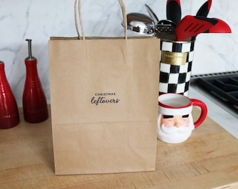 Christmas Leftovers Bag, Christmas Leftovers Gift Bag, Leftovers Paper Bag