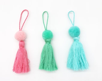 Mini Tote Tassel, Decorative Tassel for Bag, Tassel Pompom for Hand Bag