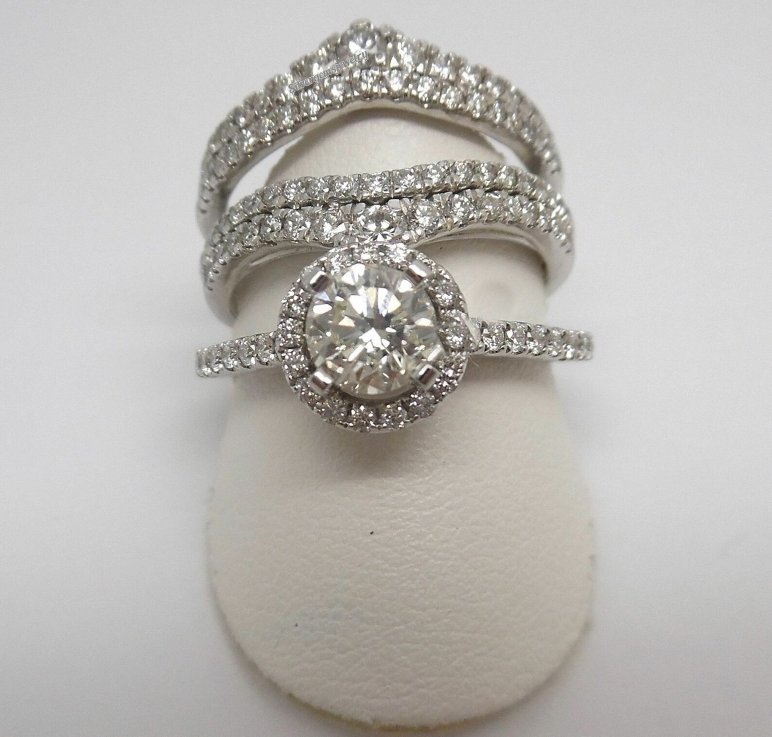 Enhancer Guard Ring Set/ Wrap Guard Band/Round Cut Diamond | Etsy