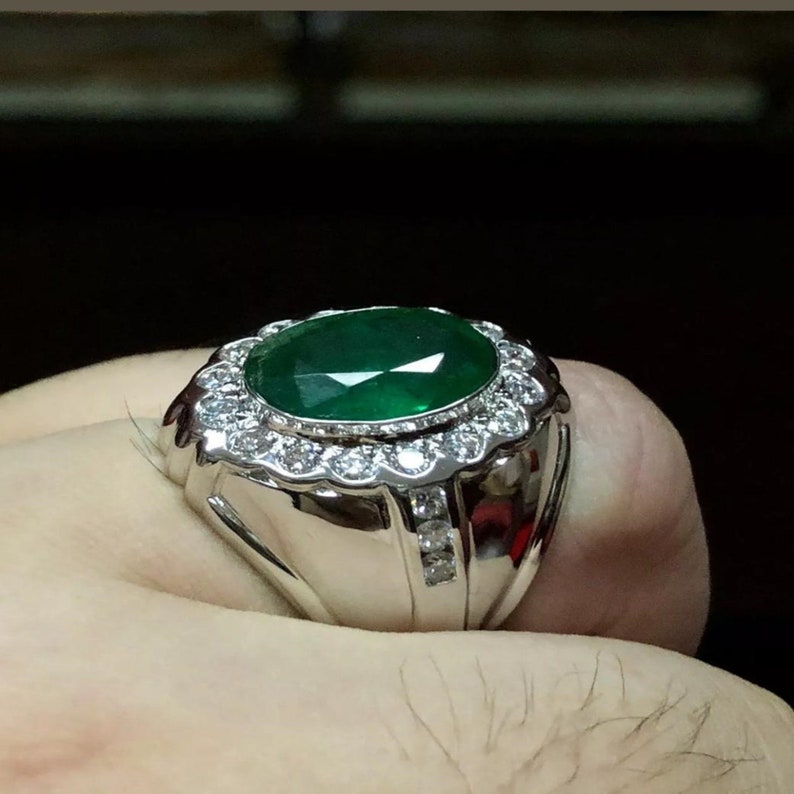 Green Oval Cut Halo Set Diamond Ring Gorgeous Wedding Diamond Ring For Women Anniversary Gift Diamond Ring Birthday Gift Diamond Ring