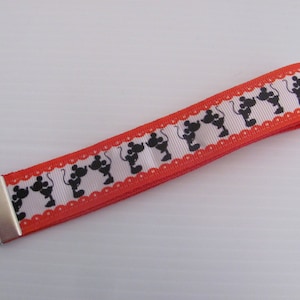Disney Style Mickey and Minnie Mouse Wristlet Key Fob