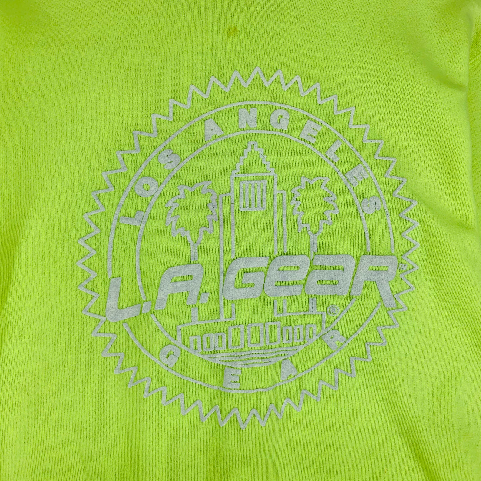 Vintage LA GEAR Made In Usa Big Logo Green Fluorescent Color | Etsy