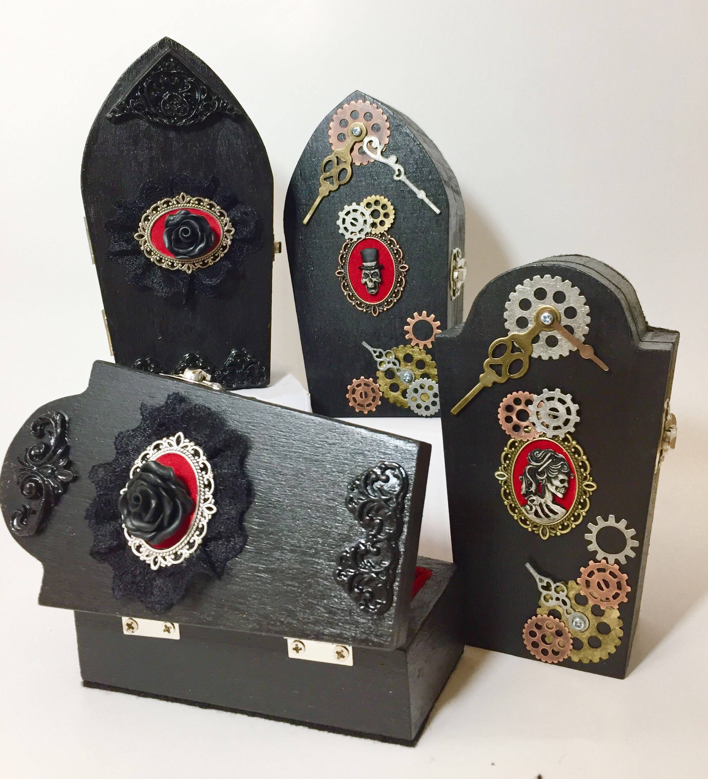 Caja de lápida de madera con forro de terciopelo opciones | Etsy