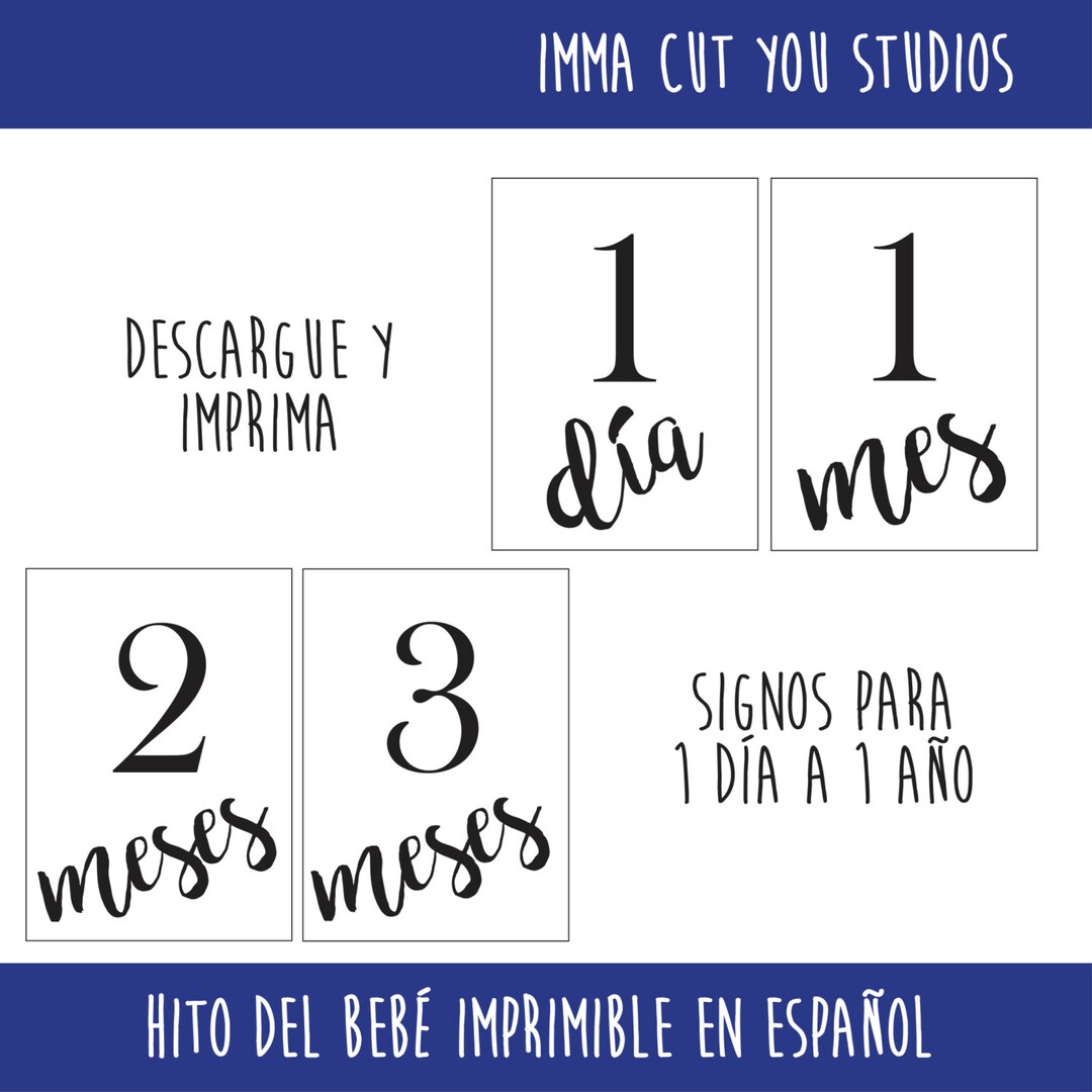 Printable Baby Milestones in Spanish Download and Print Signs for 1 Day