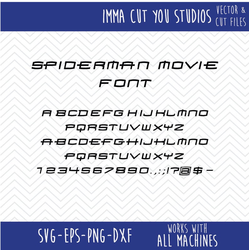 Spiderman Font SVG, EPS, PNG, Dfx Cut Files for Use With Silhouette