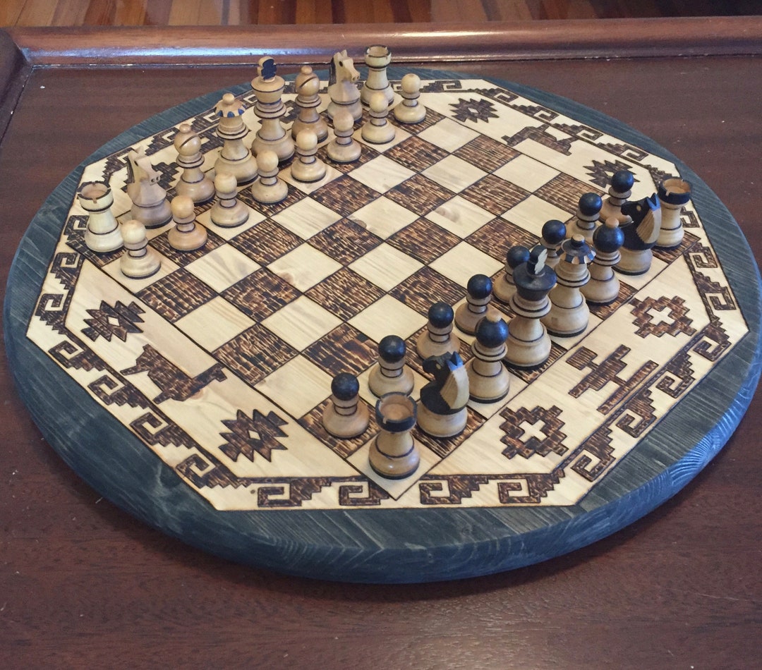 Custom Burned Chess Set W/ Burned Pieces Intricate - Etsy