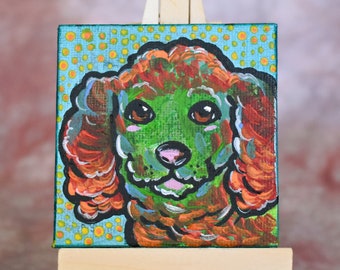 Poodle Mini Canvas Painting