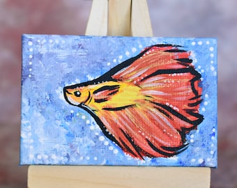 Beta Fish Mini Canvas Painting