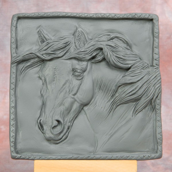 Horse Resin Sculpture Medallion