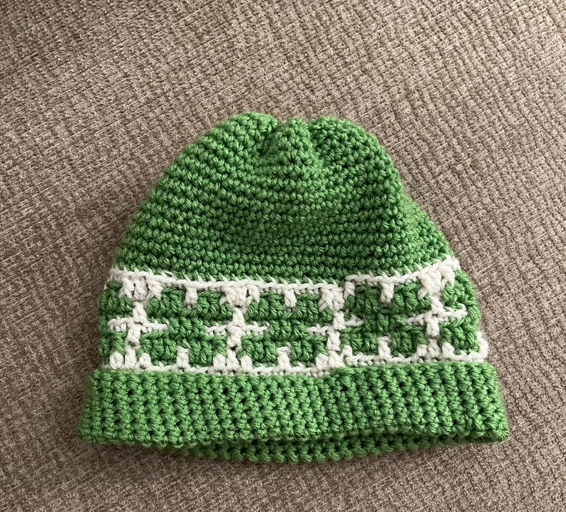 Lucky You Mosaic Crochet Beanie PATTERN ONLY Winter Hat Pattern Crochet Pattern Mosaic Crochet Pattern Shamrock Four Leaf Clover image 2