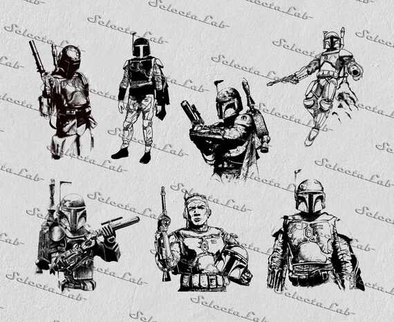 Digital Svg Png Jango Fett Boba Fett Star Wars Inspired Etsy