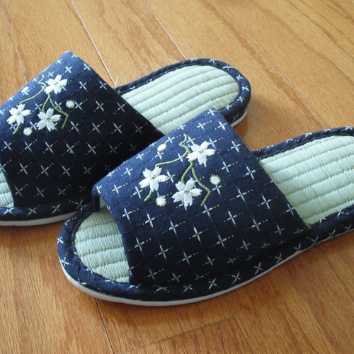 Japanese House Slipper Natural Bamboo Etsy