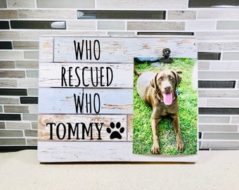 Who Rescued Who 4 Inch X 6 Inch Frame Bed Bath Beyond Amazoncom Mud Pie Who Rescued Who Wood Frame Home Kitchen