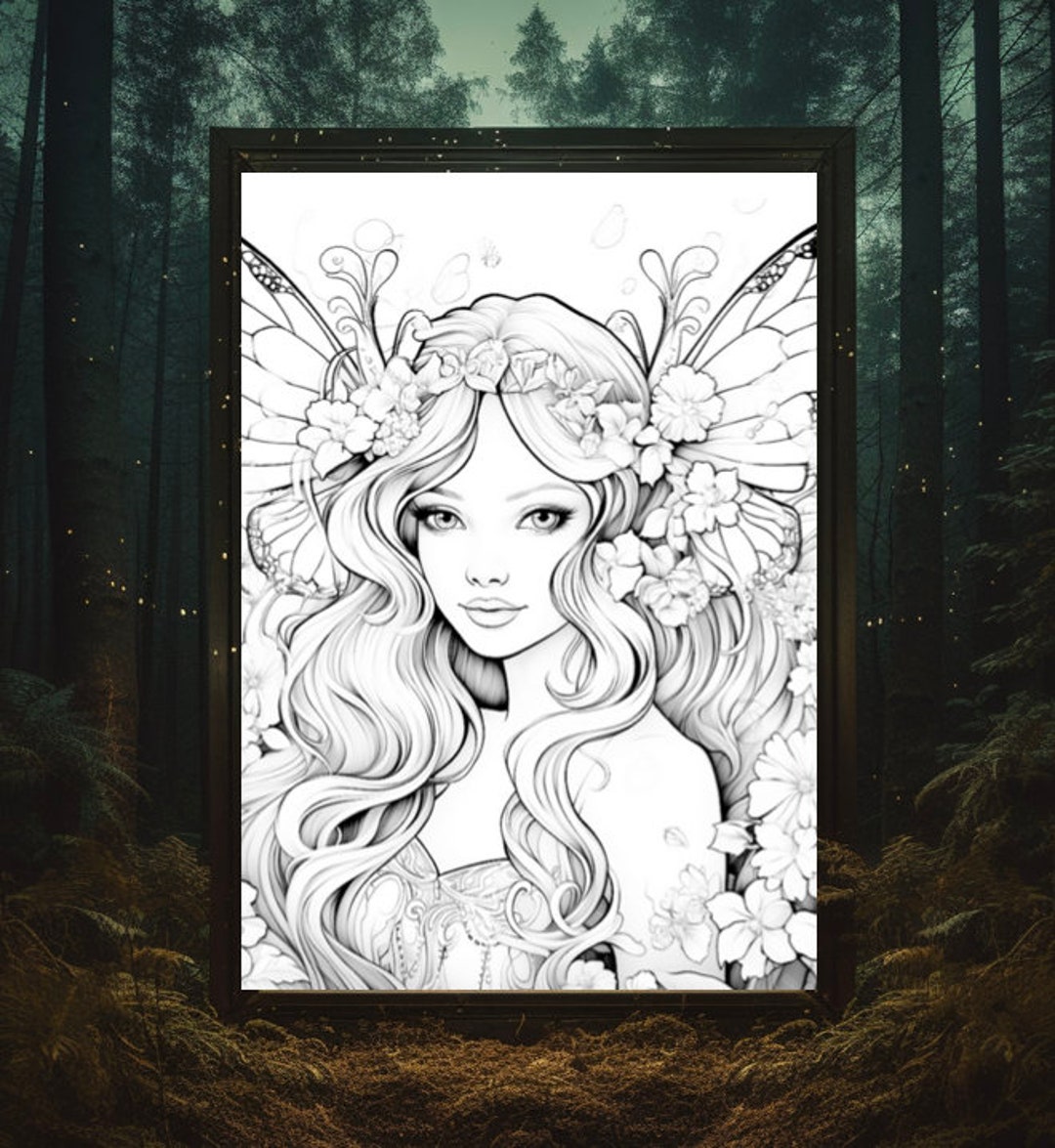 10 Fairy Coloring Pages / Adults & Kids / Printable PDF / Instant ...
