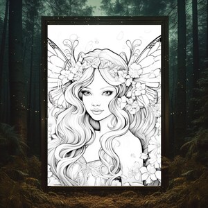 10 Fairy Coloring Pages / Adults & Kids / Printable PDF / Instant Download