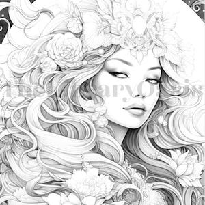 10 Moon Goddess Coloring Pages / Celestial Coloring / Printable PDF ...