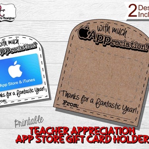 App Store Gift Card Holder; Teacher appreciation App Store gift; Apple gift card; teacher gift; gift card holder; Itunes gift card; Apple